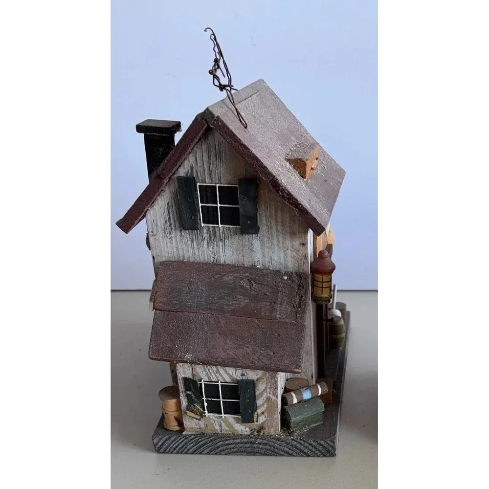 Wood Fishing Tackle Hut for Villages, Train Sets or Birdhouses